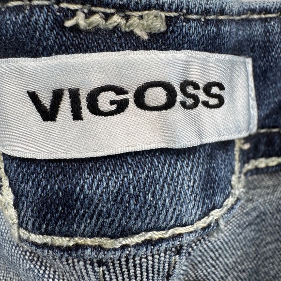 VIGOSS Womens Slim Boot Jeans Dark Wash Embroidered Pockets Size 18 Boho Western - Picture 4 of 12